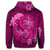 Hawaii Yin Yang Turtle Shark Hibiscus Plumeria Zip Hoodie Pink - Polynesian Pride