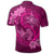 Hawaii Yin Yang Turtle Shark Hibiscus Plumeria Polo Shirt Pink - Polynesian Pride