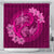 Hawaii Yin Yang Turtle Shark Hibiscus Plumeria Shower Curtain - Pink - AH 177 x 172 (cm) Black - Polynesian Pride