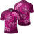 Hawaii Yin Yang Turtle Shark Hibiscus Plumeria Polo Shirt Pink Unisex Black - Polynesian Pride