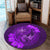 Hawaii Yin Yang Turtle Shark Hibiscus Plumeria Round Carpet - Purple - AH - Polynesian Pride