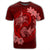 Hawaii Yin Yang Turtle Shark Hibiscus Plumeria T Shirt Red - Polynesian Pride