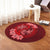 Hawaii Yin Yang Turtle Shark Hibiscus Plumeria Round Carpet - Red - AH - Polynesian Pride