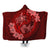 Hawaii Yin Yang Turtle Shark Hibiscus Plumeria Hooded Blanket - Red - AH Hooded Blanket White - Polynesian Pride