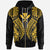 Hawaii Zip up Hoodie Polynesian Lion Head Gold Style Unisex Gold - Polynesian Pride