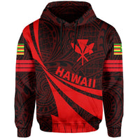 Kanaka Polynesian Hoodie Red Doma Style - Polynesian Pride