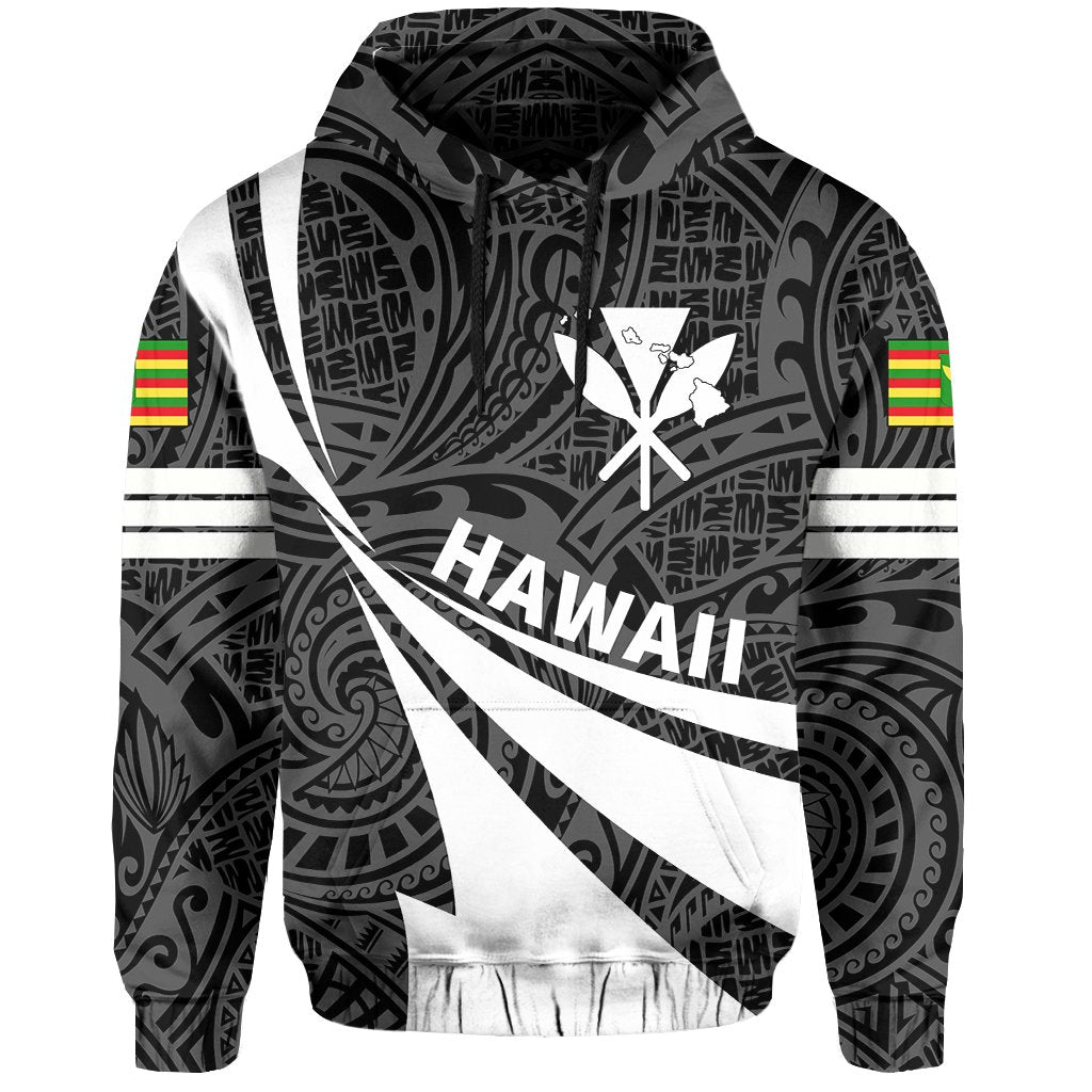 Kanaka Polynesian Hoodie White Doma Style - Polynesian Pride