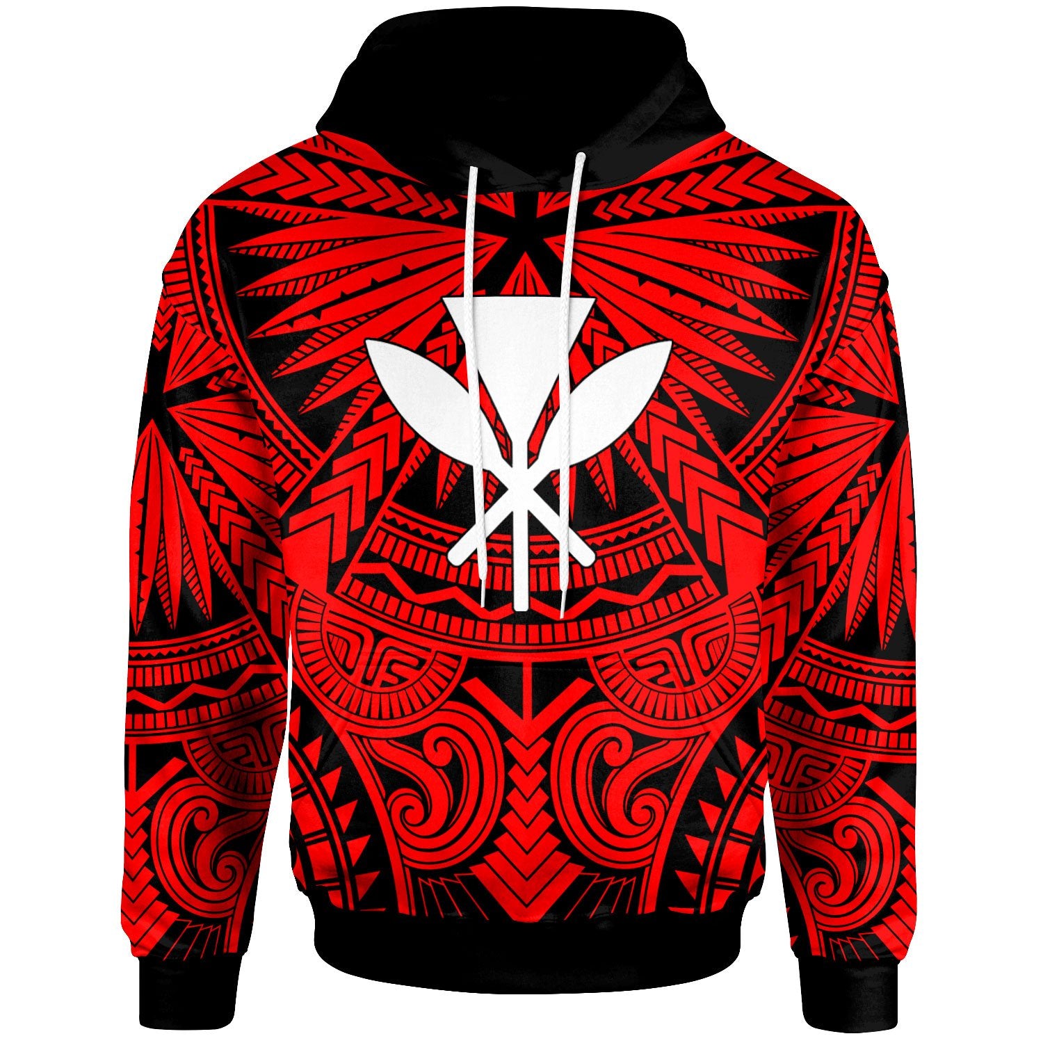 Hawaii Hoodie Classic Vignette Style Unisex Red - Polynesian Pride