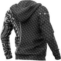 Hawaii Polynesian Zipper Hoodie Emboss Style - Polynesian Pride