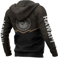 Hawaii Polynesian Zipper Hoodie Gold Energy Style - Polynesian Pride