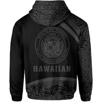 Hawaii Polynesian Hoodie Gray Round Style - Polynesian Pride