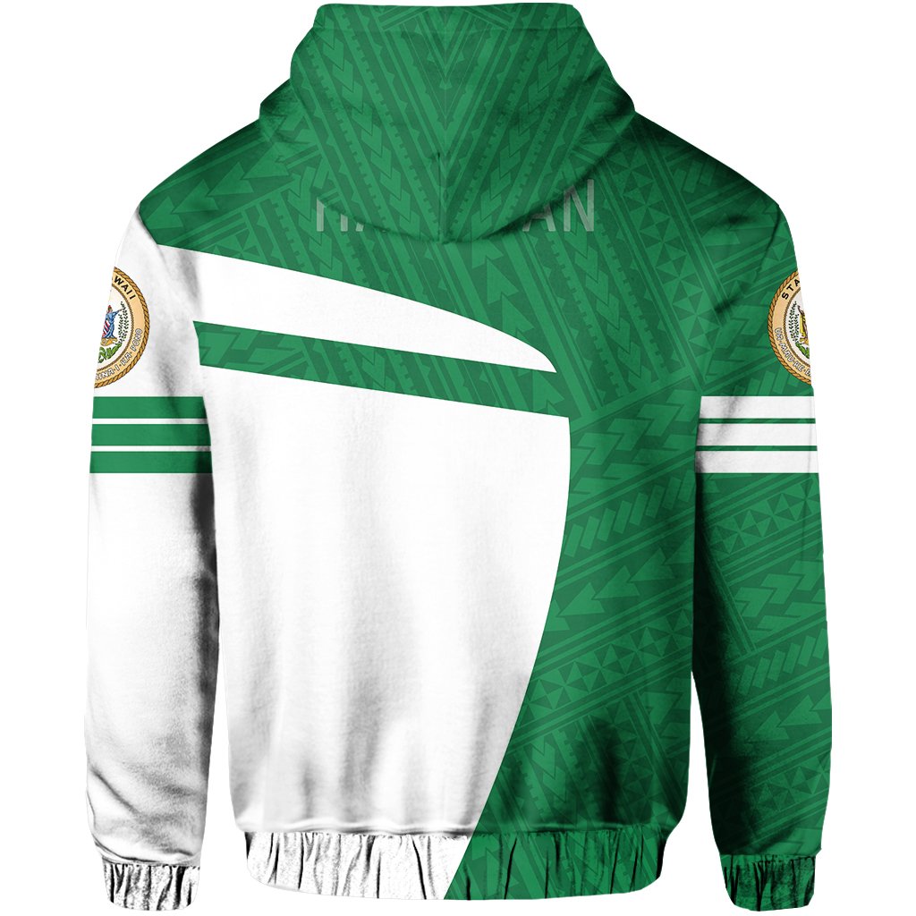 Hawaii Polynesian Sport Hoodie Green Premium Style - Polynesian Pride