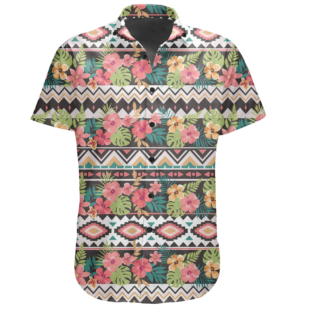 Hawaiian Shirt - Hibiscus Ethnic Mix Tropical Flower Shirt - Polynesian Pride