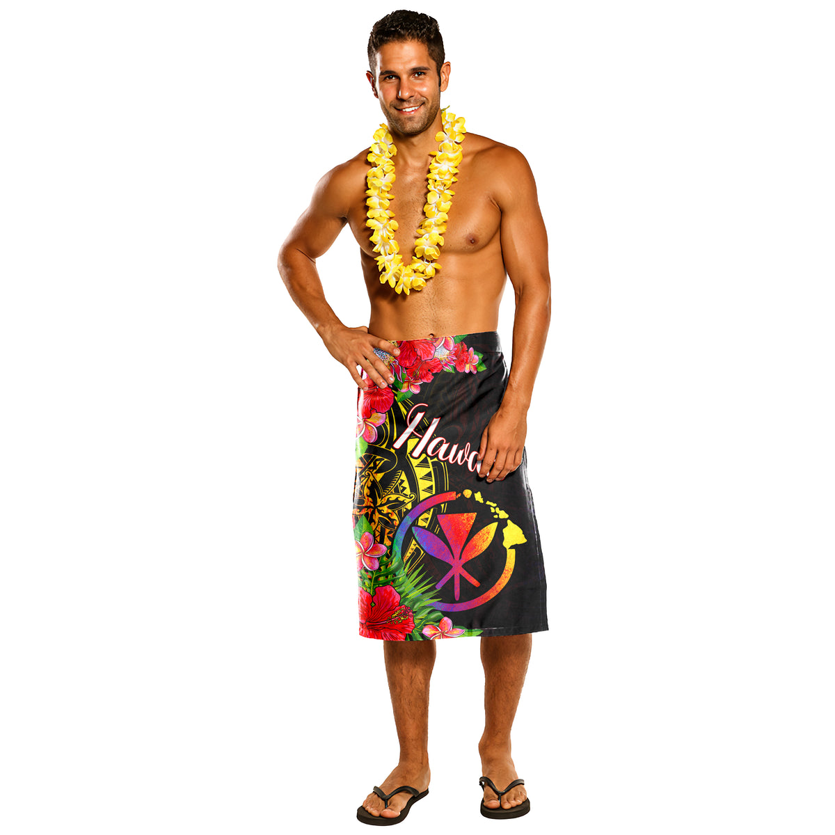 Hawaii Lavalava - Hippie Style Black - Polynesian Pride