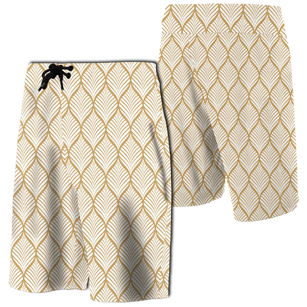 Hawaii Leaves Seamless Board Shorts Men Yellow - Polynesian Pride