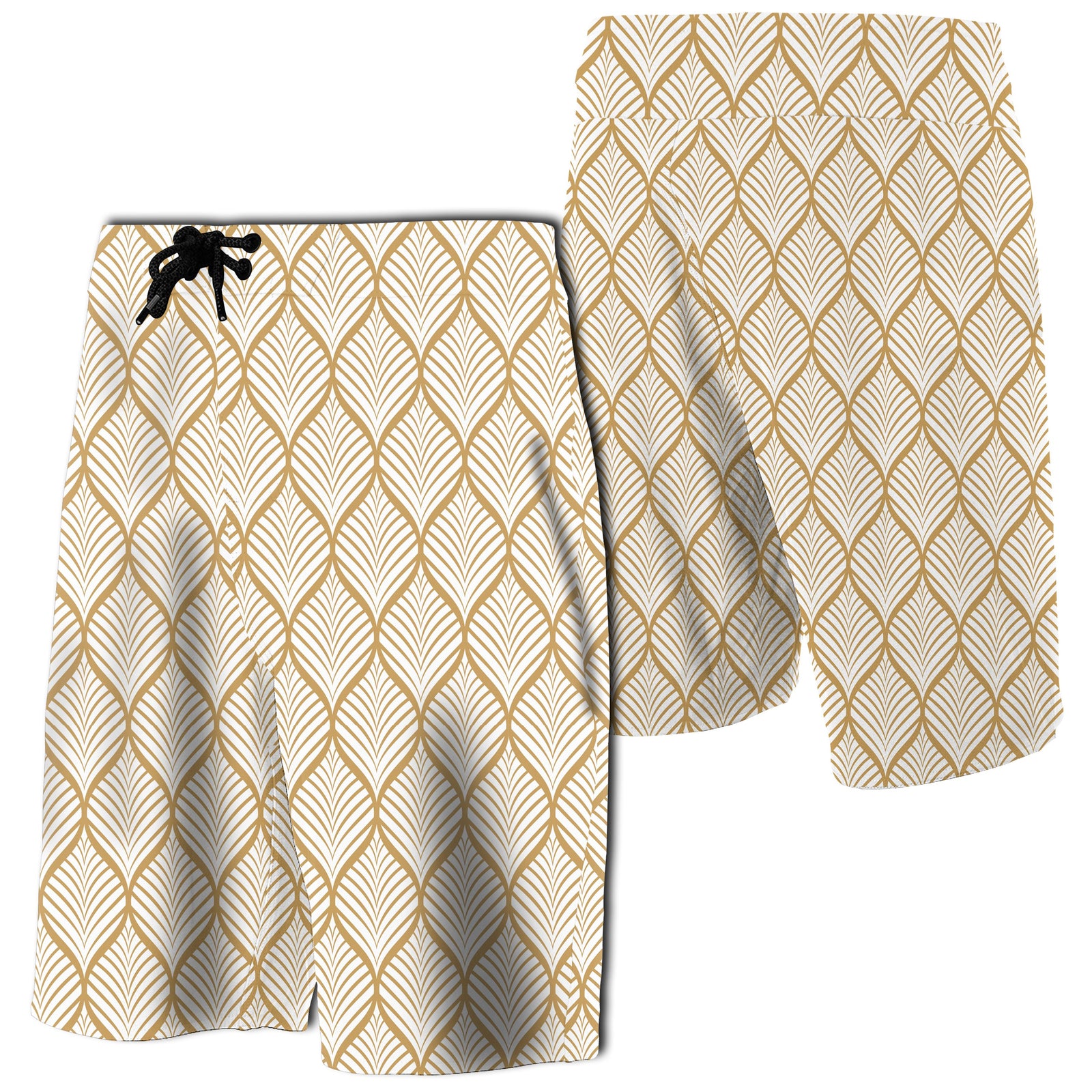 Hawaii Leaves Seamless Board Shorts Men Yellow - Polynesian Pride