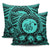 Hawaii Map Honu Hibiscus Turquoise Polynesian Pillow Covers One Size Zippered Pillow Cases 18"x 18" (Twin Sides) (Set of 2) Turquoise - Polynesian Pride