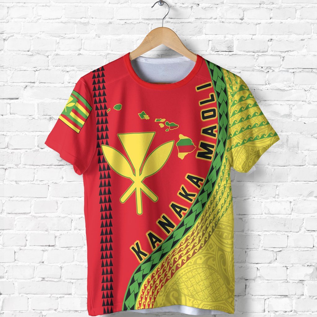 Hawaii T Shirt Kanaka Maoli Flag Map Polynesian Tattoo K6 Unisex Red - Polynesian Pride