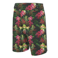 Hawaii Palm Leaves Pineapples Jungle Leaf Board Shorts - Polynesian Pride