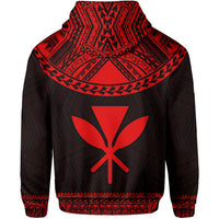 Hawaii Kanaka Polynesian Zipper Hoodie Divinity Red - Polynesian Pride