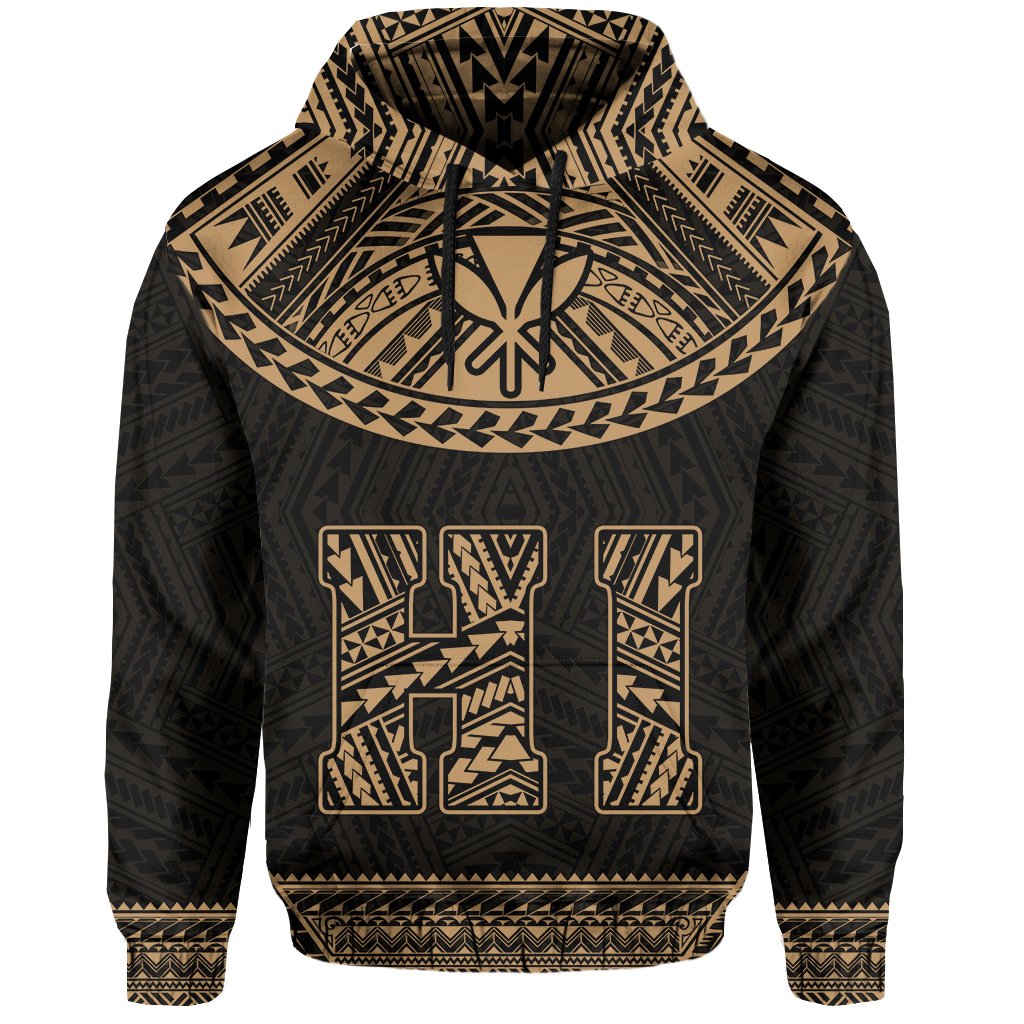 Hawaii Kanaka Polynesian Hoodie Divinity Gold - Polynesian Pride