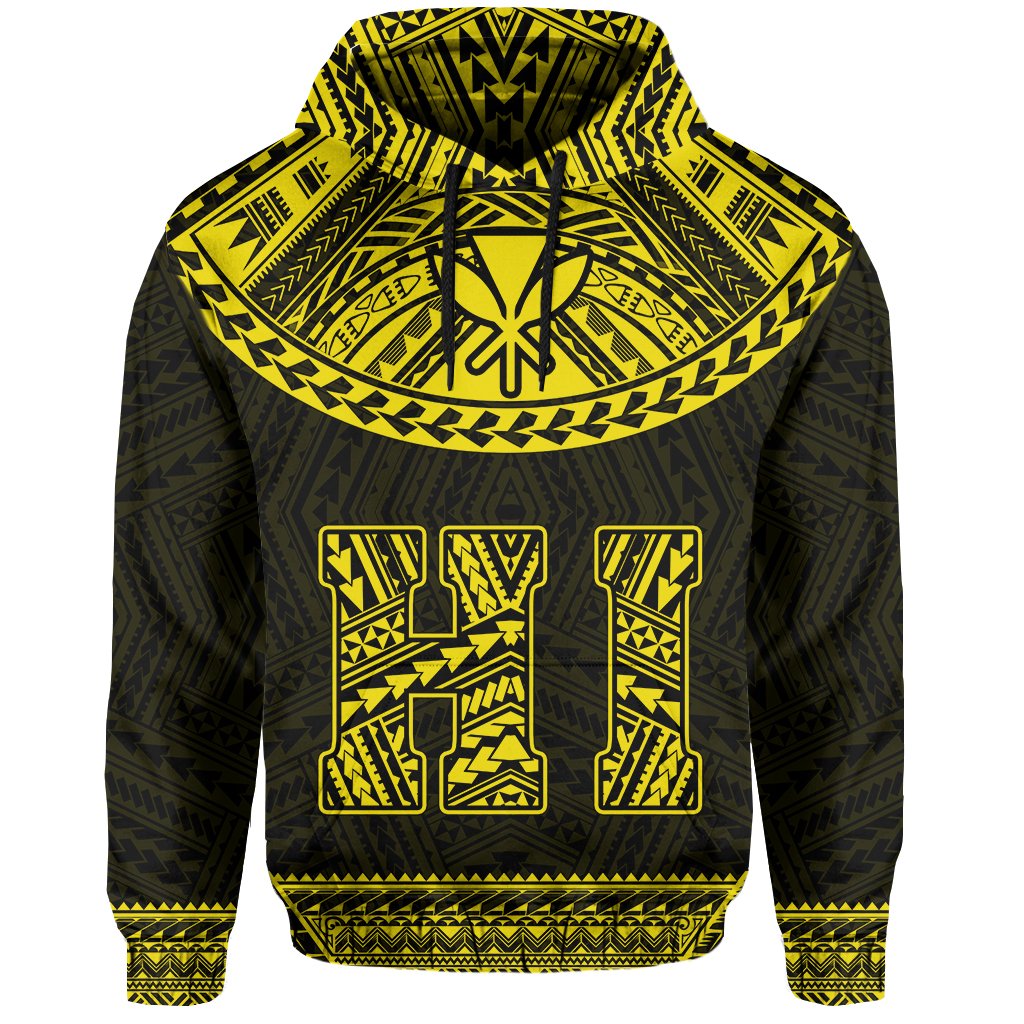 Hawaii Kanaka Polynesian Hoodie Divinity Yellow - Polynesian Pride