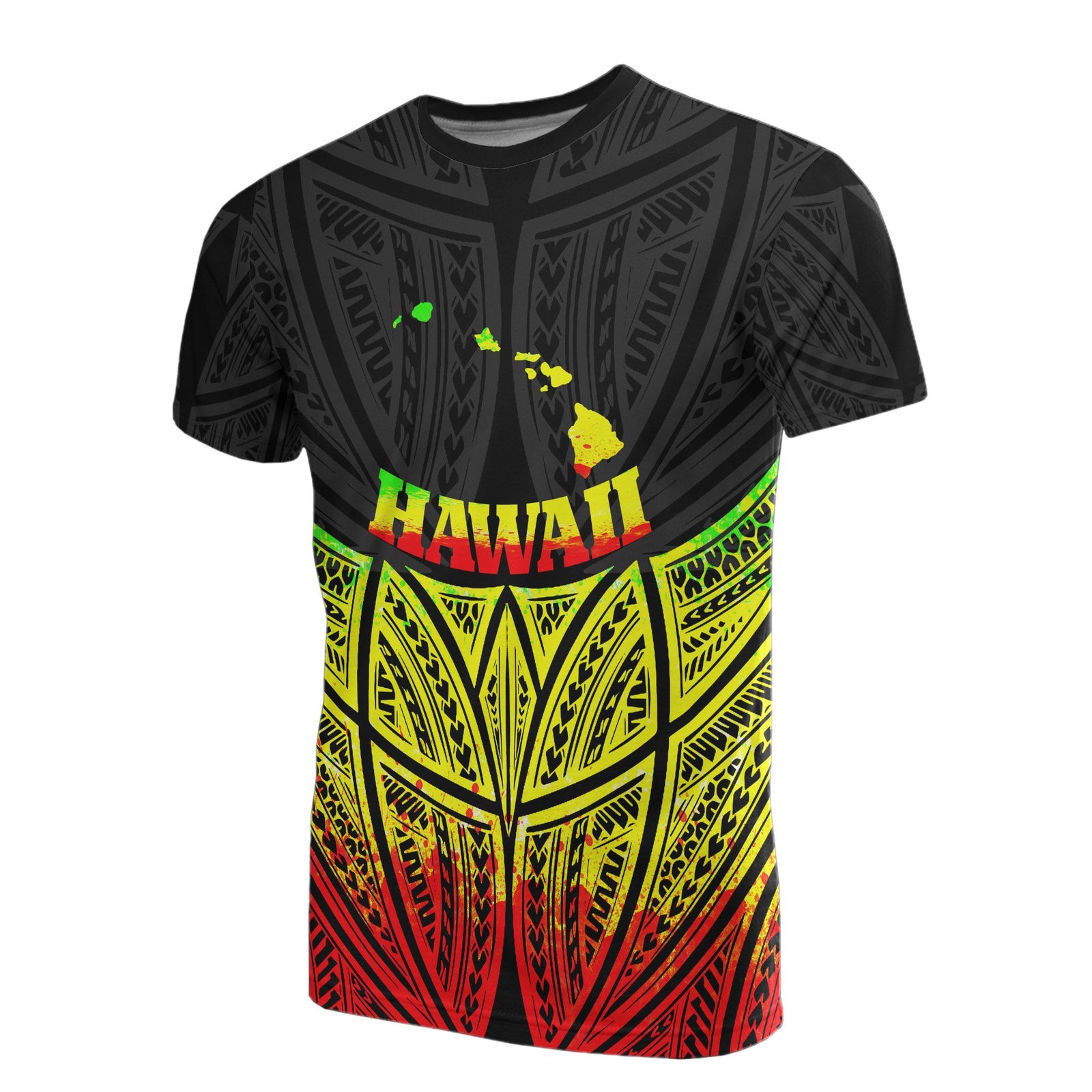 Hawaii Polynesian T Shirt Reggae Pride Map and Seal Unisex Reggae - Polynesian Pride