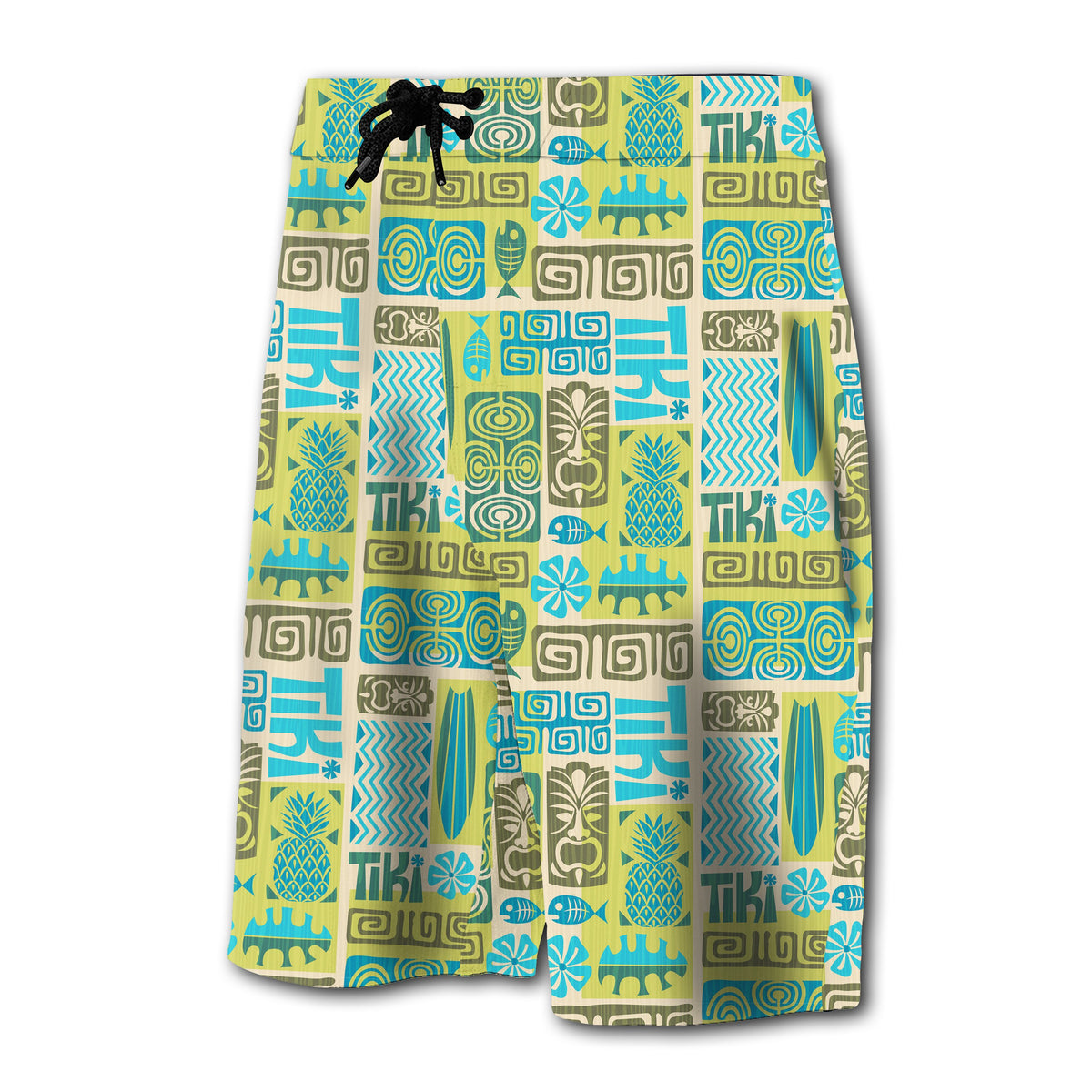 Hawaii Seamless Exotic Tiki Pattern Board Shorts - Polynesian Pride