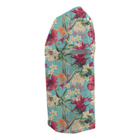 Hawaii Seamless Floral Pattern With Tropical Hibiscus, Watercolor T Shirt - Polynesian Pride