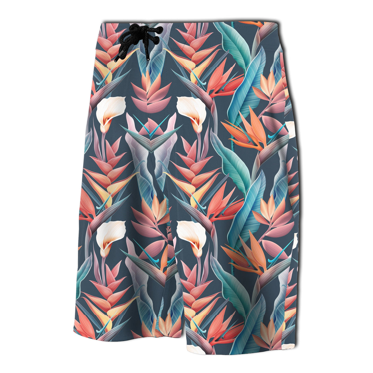 Hawaii Seamless Tropical Flower Hawaiian Summer Board Shorts - Polynesian Pride
