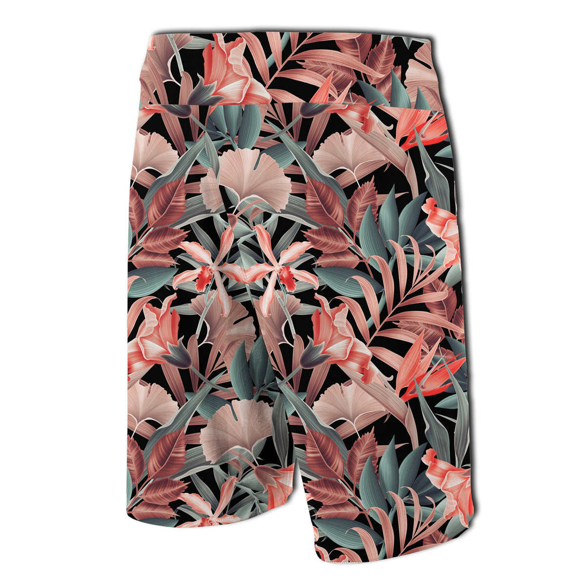 Hawaii Seamless Tropical Flower Plant Leaf Pattern Board Shorts - Polynesian Pride