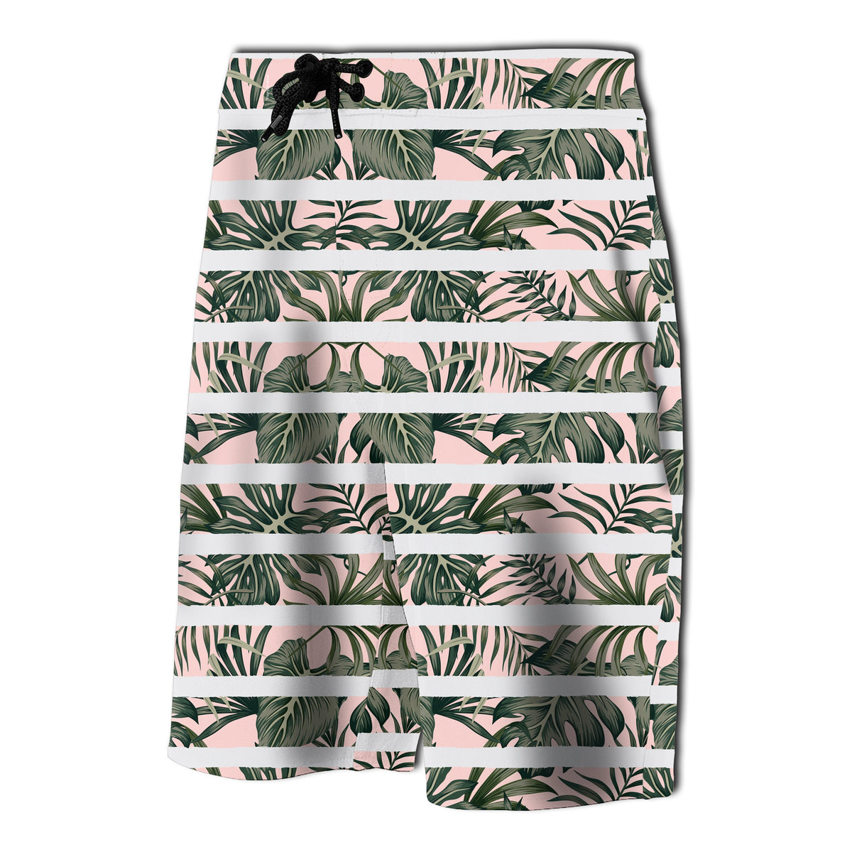 Hawaii Tropical Dark Green Leaves Seamless Board Shorts - Polynesian Pride