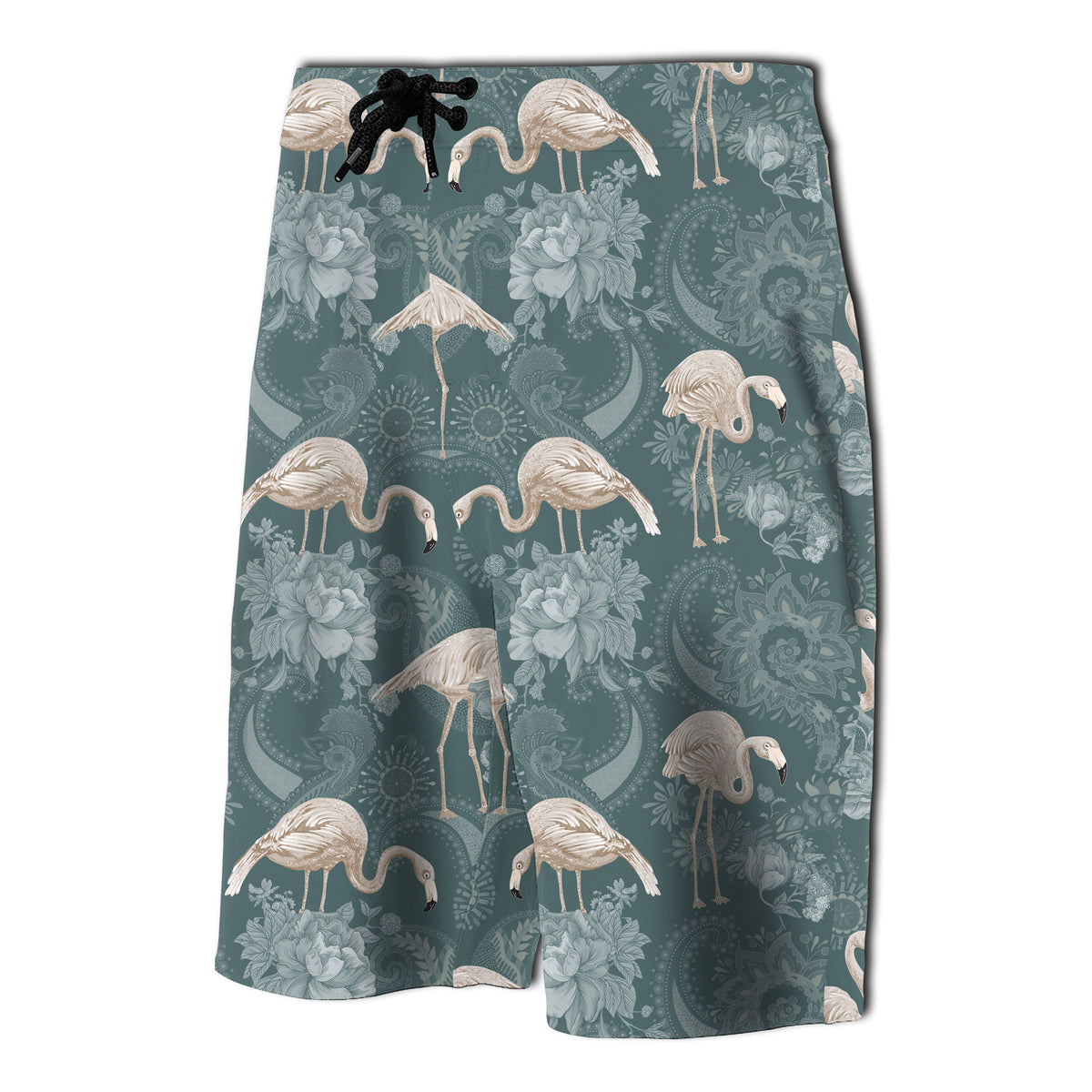 Hawaii Tropical Flamingos And Tropical Plants Board Shorts - Polynesian Pride