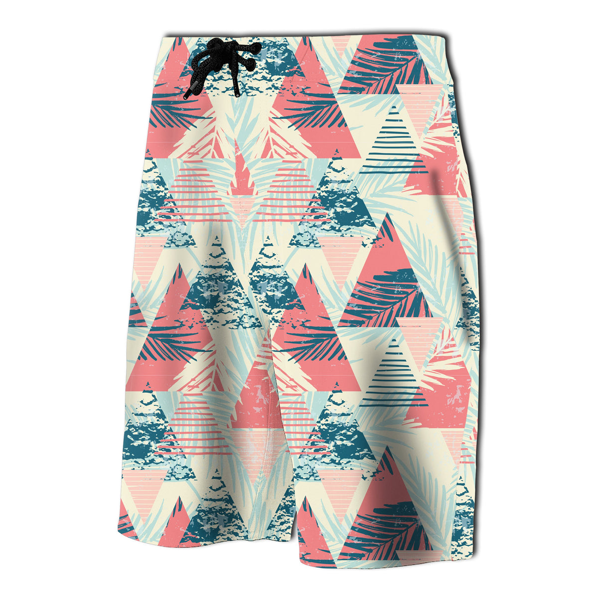 Hawaii Tropical Leaf Triangle Pattern Board Shorts - Polynesian Pride