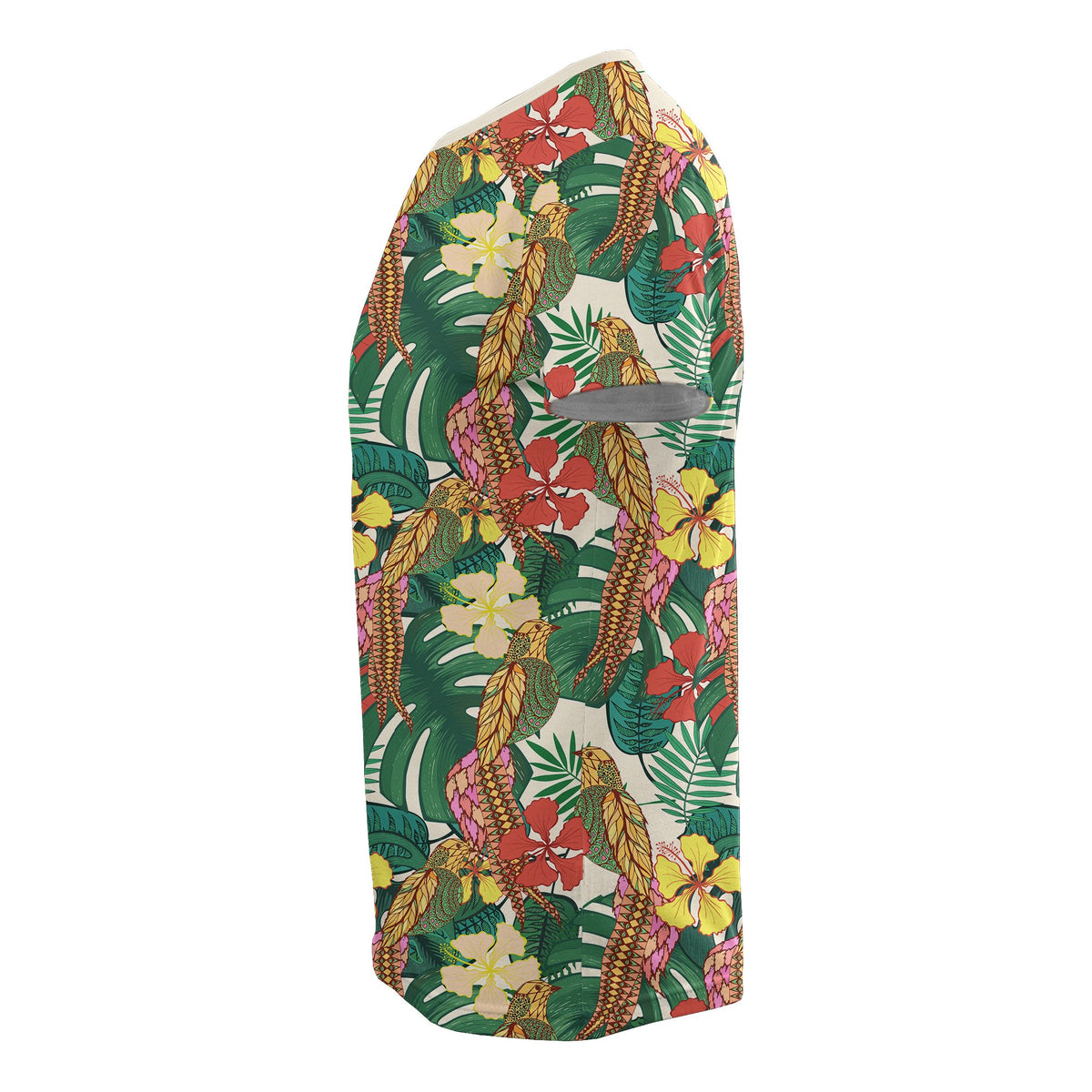 Hawaii Tropical Leaves Flowers and Birds Floral Jungle T Shirt - Polynesian Pride
