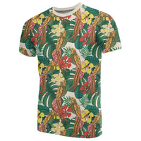 Hawaii Tropical Leaves Flowers and Birds Floral Jungle T Shirt - Polynesian Pride