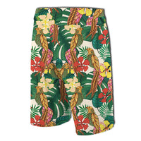 Hawaii Tropical Leaves Flowers And Birds Floral Board Shorts - Polynesian Pride