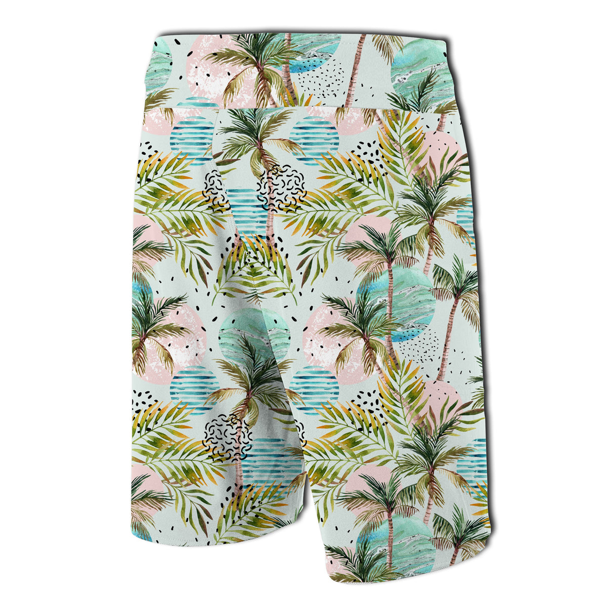 Hawaii Tropical Watercolor Palm Tree Leaf Board Shorts - Polynesian Pride