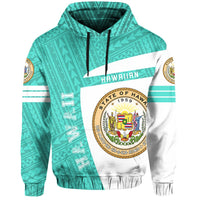 Hawaii Polynesian Sport Hoodie Turquoise Premium Style - Polynesian Pride