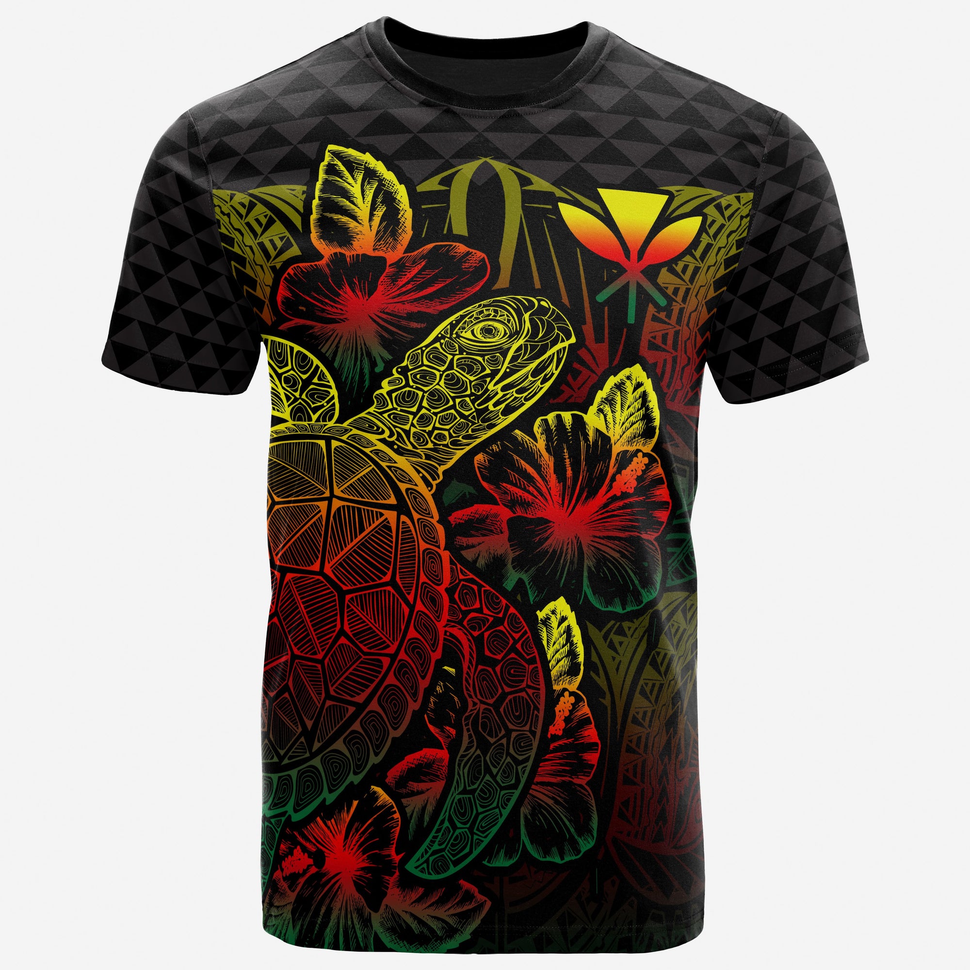 Hawaii Polynesian T Shirt Kanaka Maoli Turtle Hibiscus Reggae Unisex Reggae - Polynesian Pride