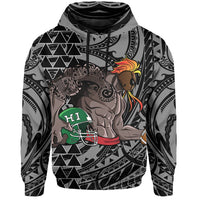 Kakau White Hawaii Warrior Football Hoodie - Polynesian Pride