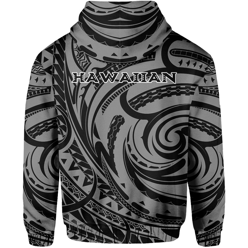 Kakau White Hawaii Warrior Football Hoodie - Polynesian Pride