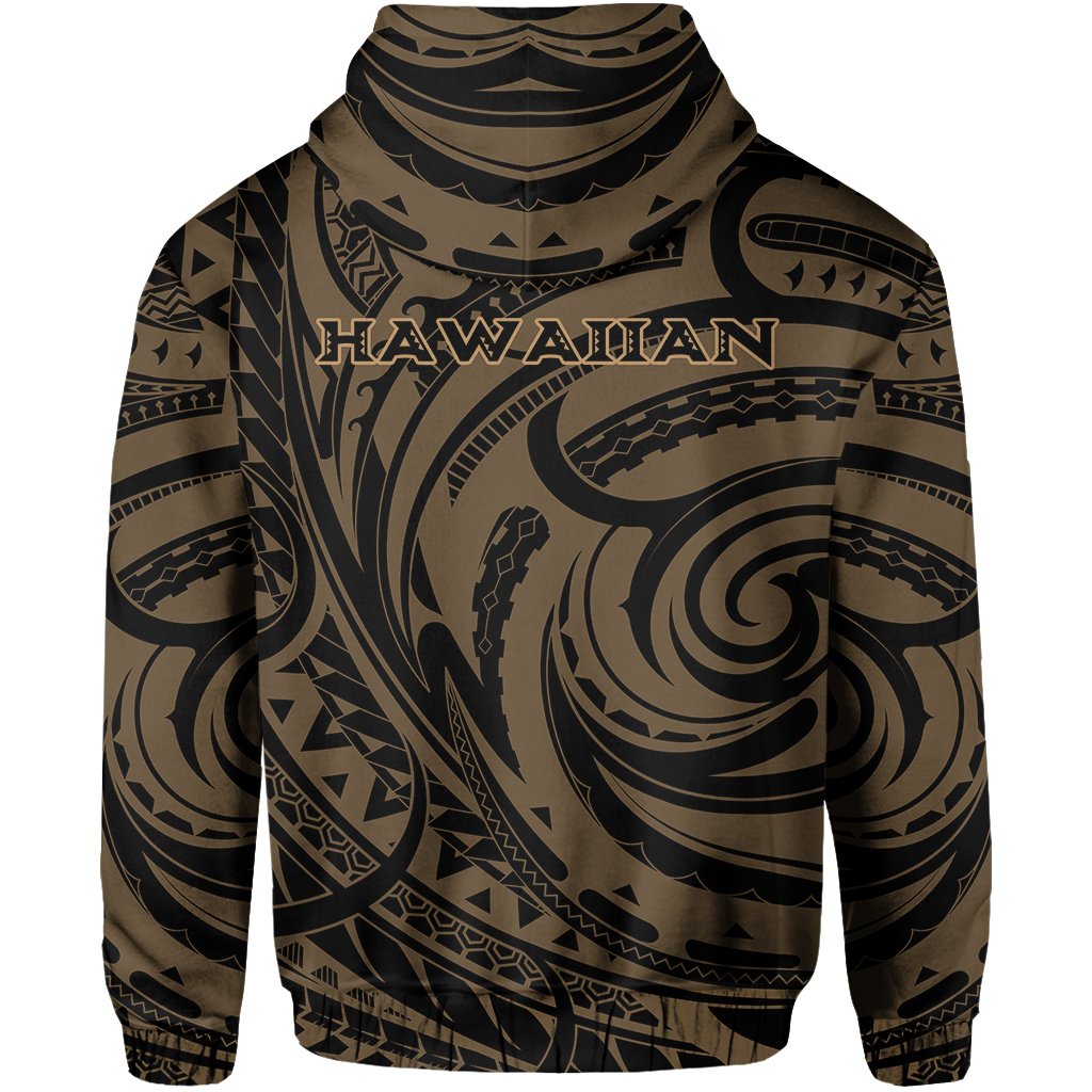 Kakau Gold Hawaii Warrior Football Hoodie (Zip) - Polynesian Pride