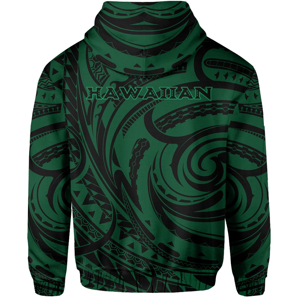 Kakau Green Hawaii Warrior Football Hoodie - Polynesian Pride