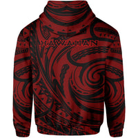 Kakau Red Hawaii Warrior Football Hoodie - Polynesian Pride