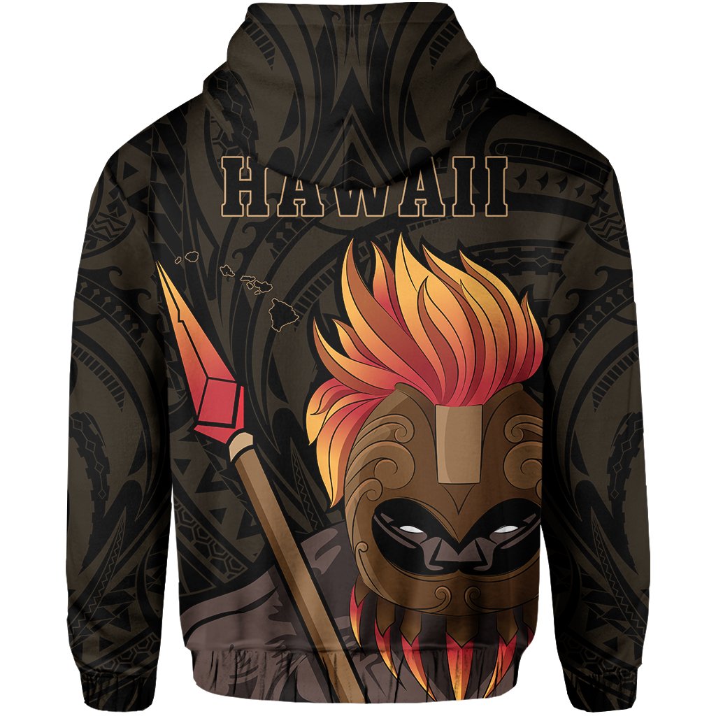 Hawaii Polynesia Legend Gold Kanaka Warrior Hoodie (Zip) - Polynesian Pride