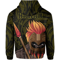 Hawaii Polynesia Legend Yellow Kanaka Warrior Hoodie (Zip) - Polynesian Pride