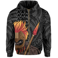 Hawaii Polynesia Legend White Kanaka Warrior Hoodie (Zip) - Polynesian Pride