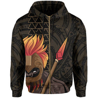 Hawaii Polynesia Legend Gold Kanaka Warrior Hoodie (Zip) - Polynesian Pride