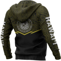 Hawaii Polynesian Zipper Hoodie Yellow Energy Style - Polynesian Pride